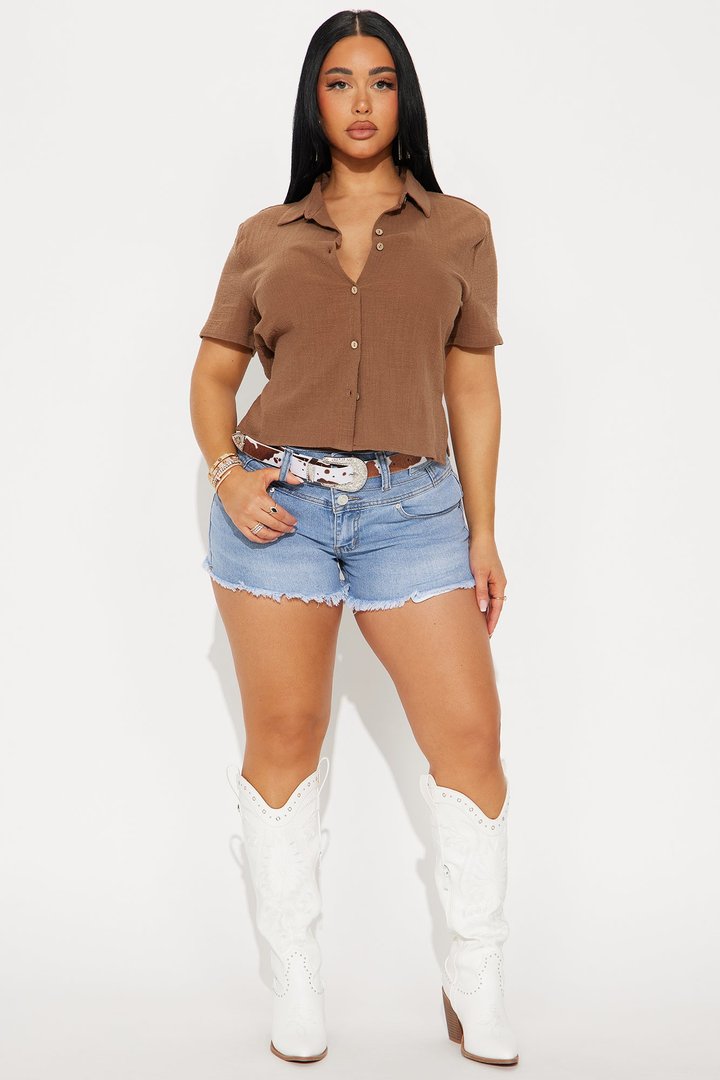 Summer Feels Gauze Shirt - Chestnut