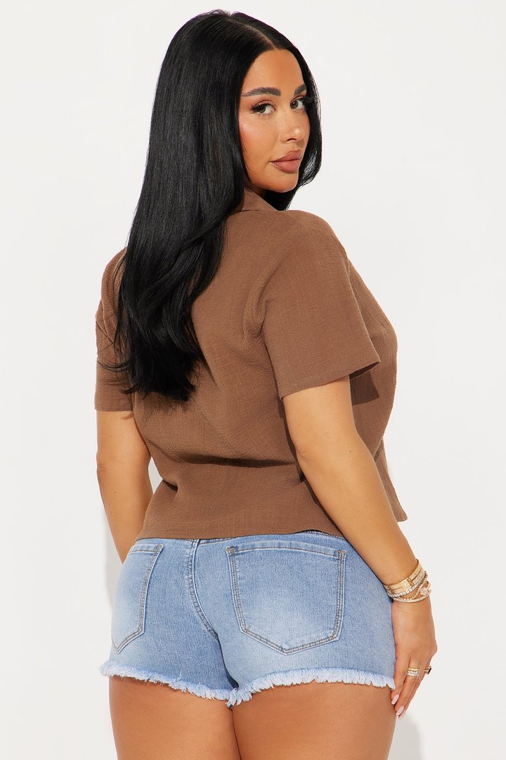 Summer Feels Gauze Shirt - Chestnut