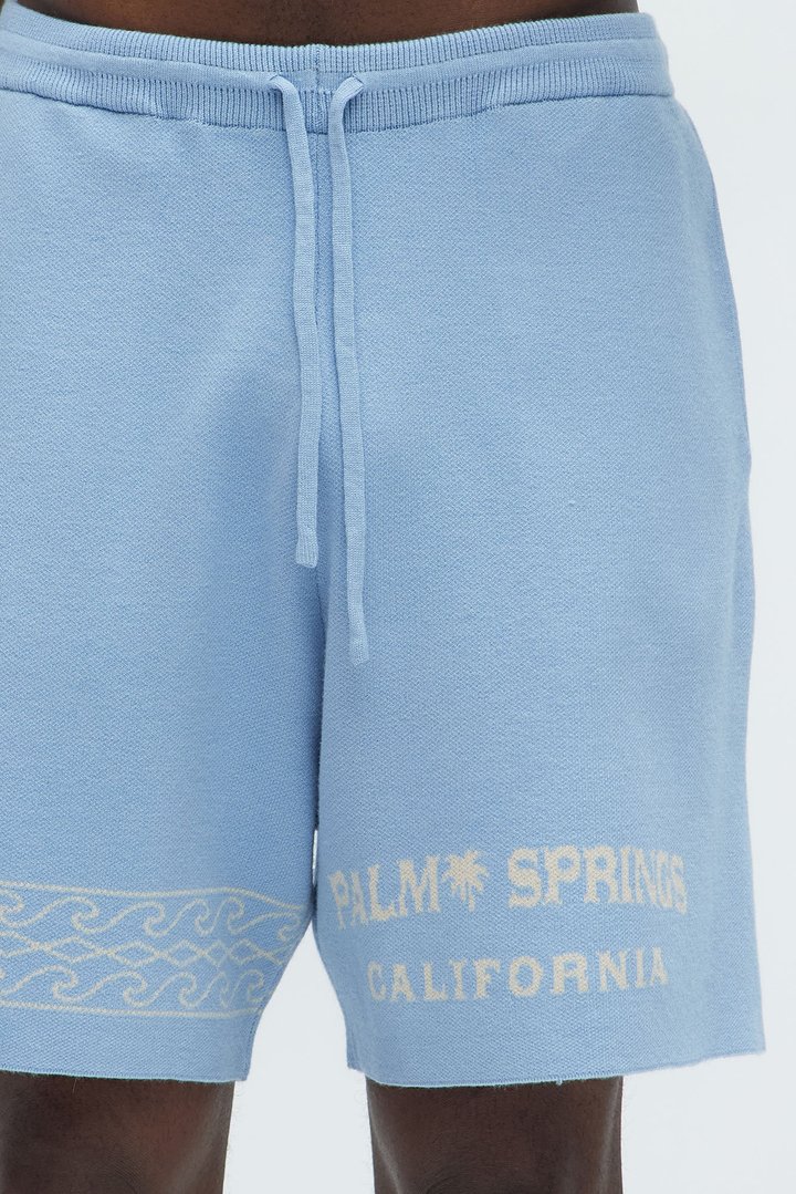 Palm Springs Knitted Relaxed Shorts - Blue/combo