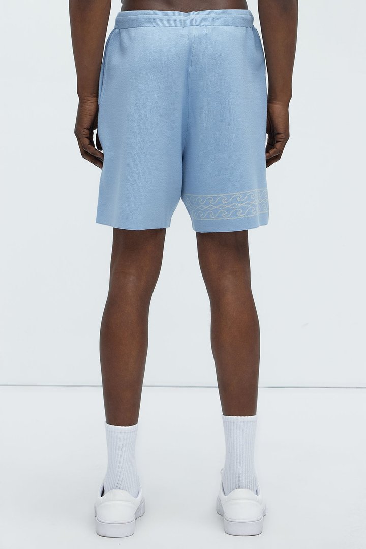 Palm Springs Knitted Relaxed Shorts - Blue/combo