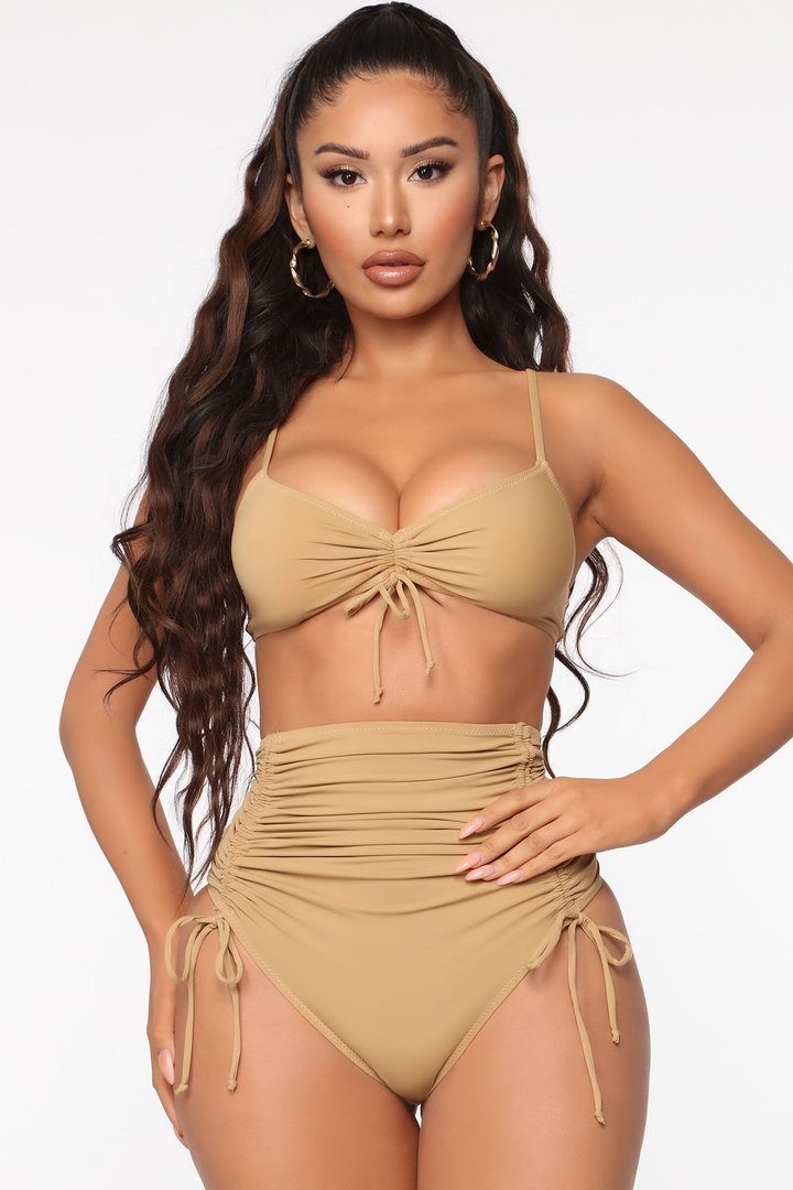 Señorita Margarita Ruched 2 Piece Bikini - Tan