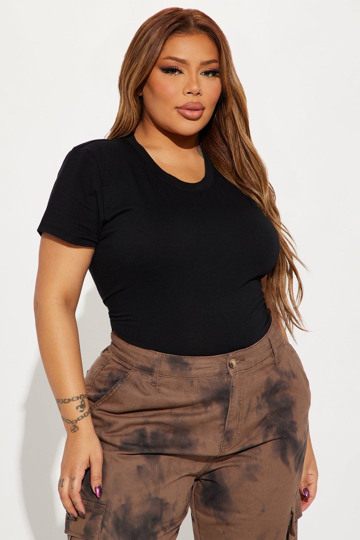 Alyssa Crew Neck Top - Black