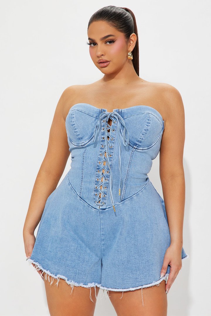 Kora Denim Romper - Light Wash