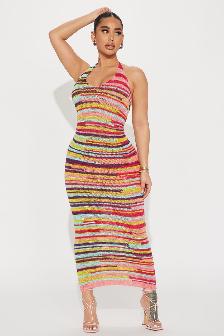 Modest Muse Crochet Maxi Dress - Multi Color