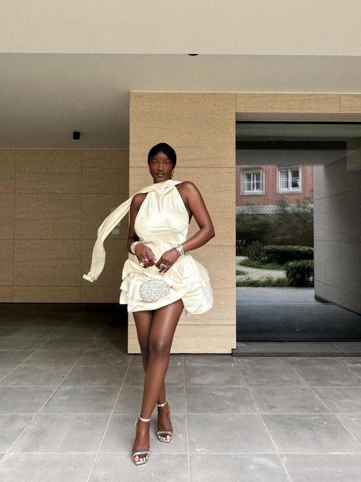Love Struck Satin Mini Dress - Off White