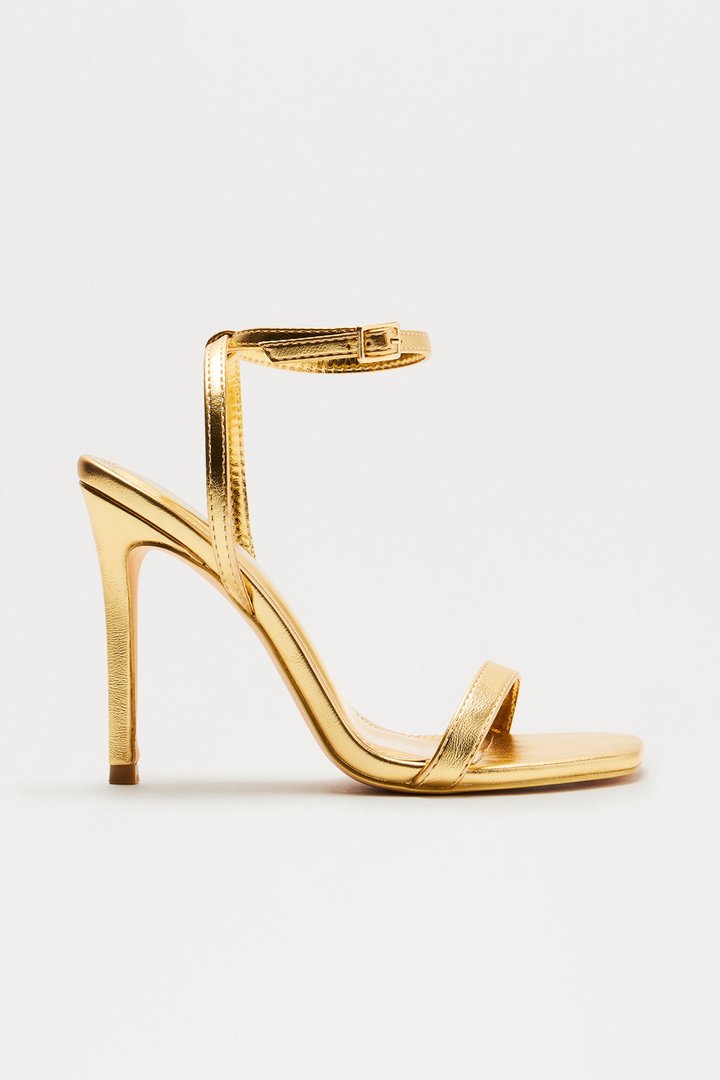 Serefina Ankle Strap Heels - Gold