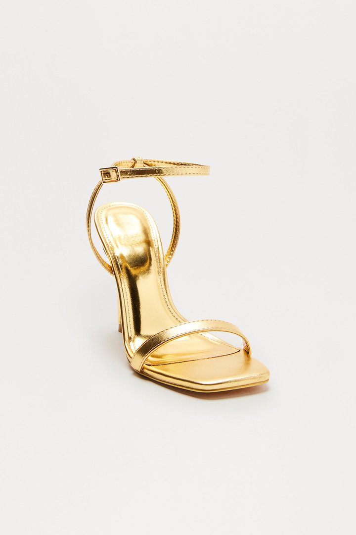 Serefina Ankle Strap Heels - Gold