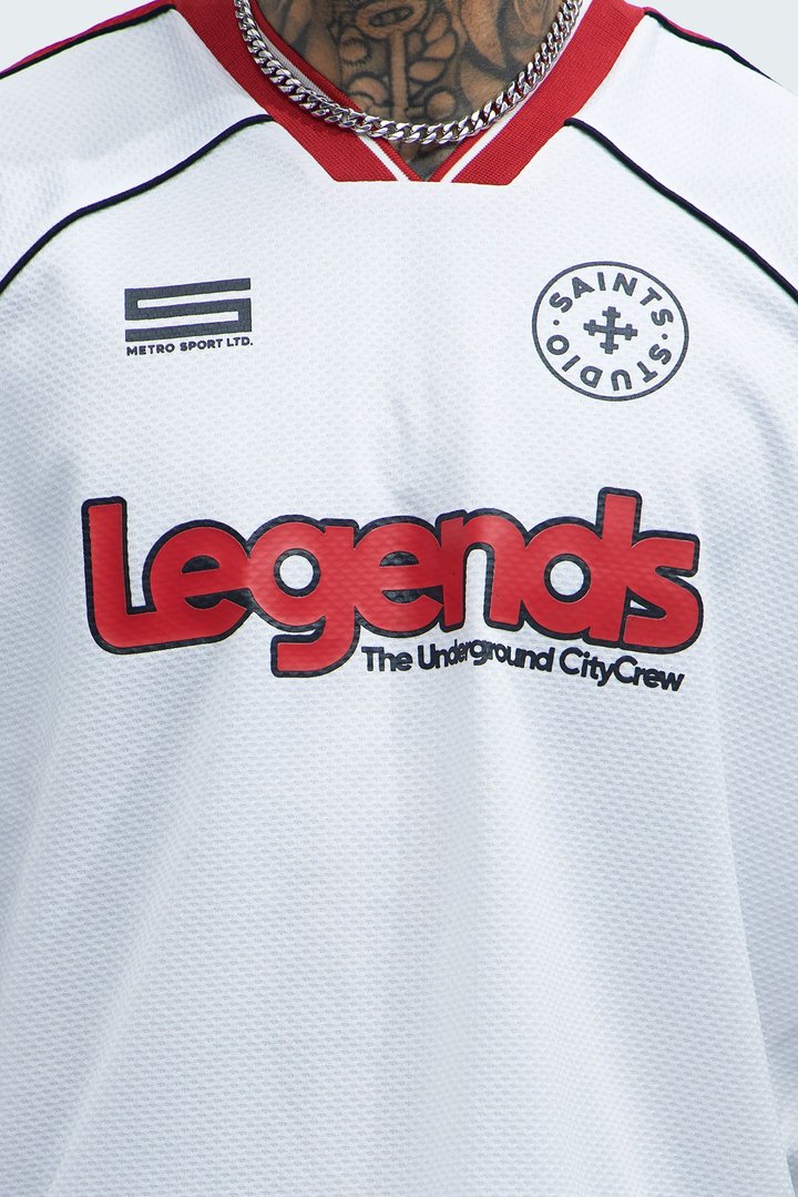 Legends V-Neck Soccer Jersey - White