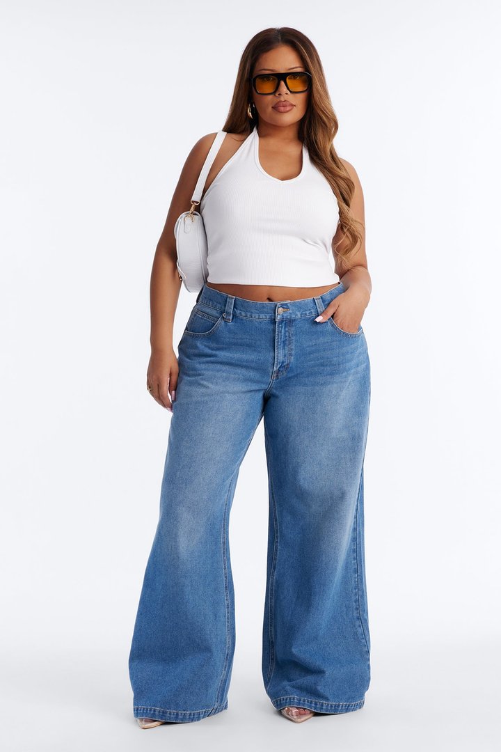 After Hours Low Rise Baggy Jeans - Medium Wash