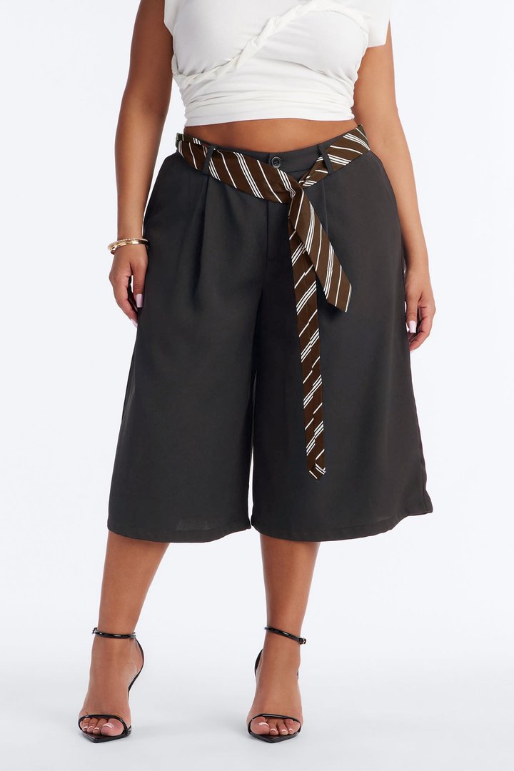 All Tied Up Trouser Bermuda Short - Charcoal