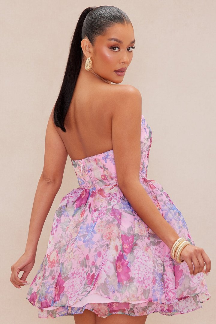 Crissy Chiffon Mini Dress - Pink
