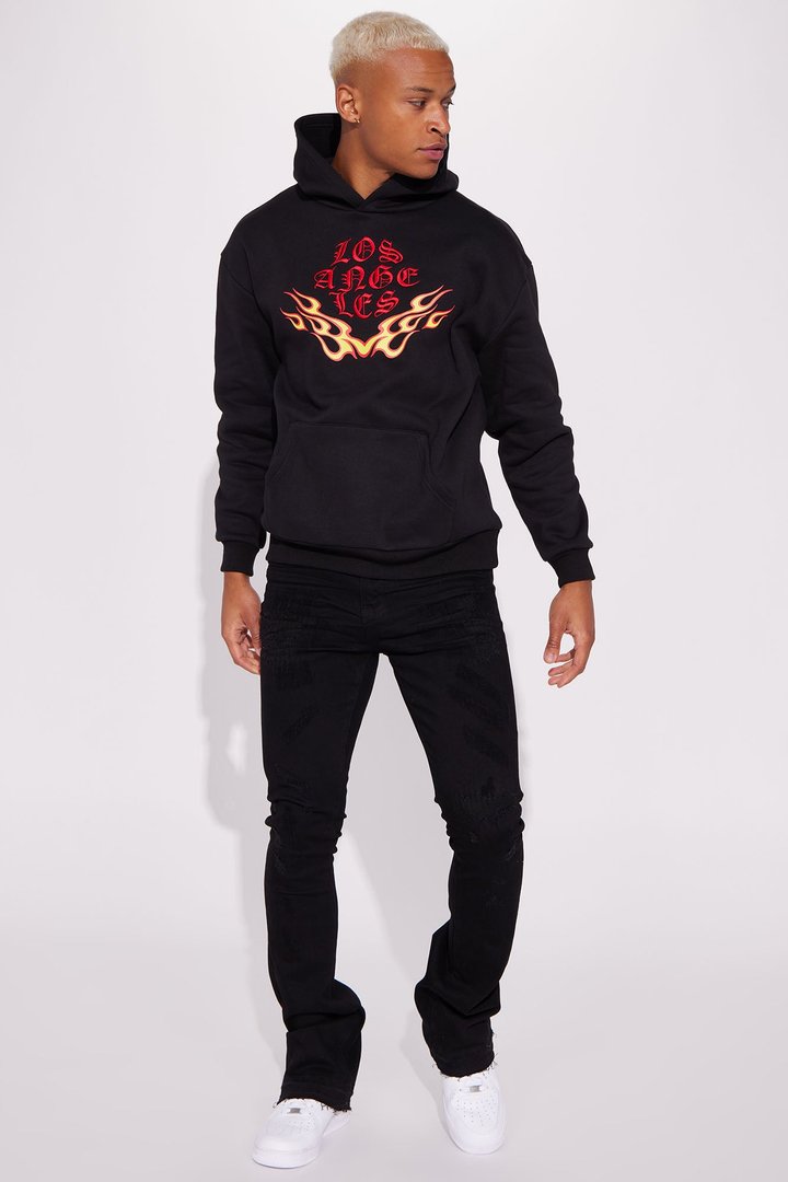 Do You Mind Stacked Skinny Flare Jeans - Black