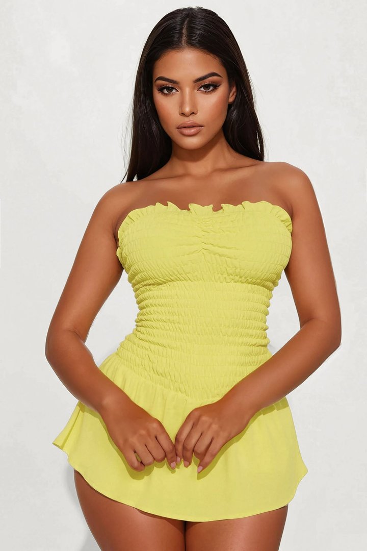 Sarabeth Smocked Romper - Yellow