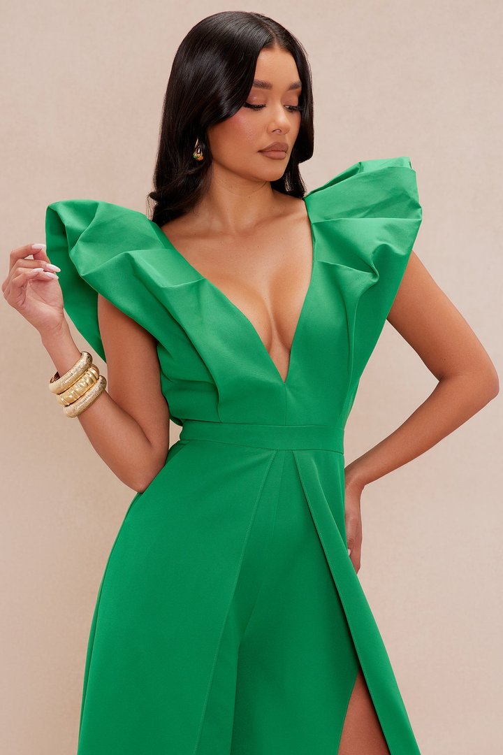 Kelley Wide Leg Jumpsuit - Kelly Green
