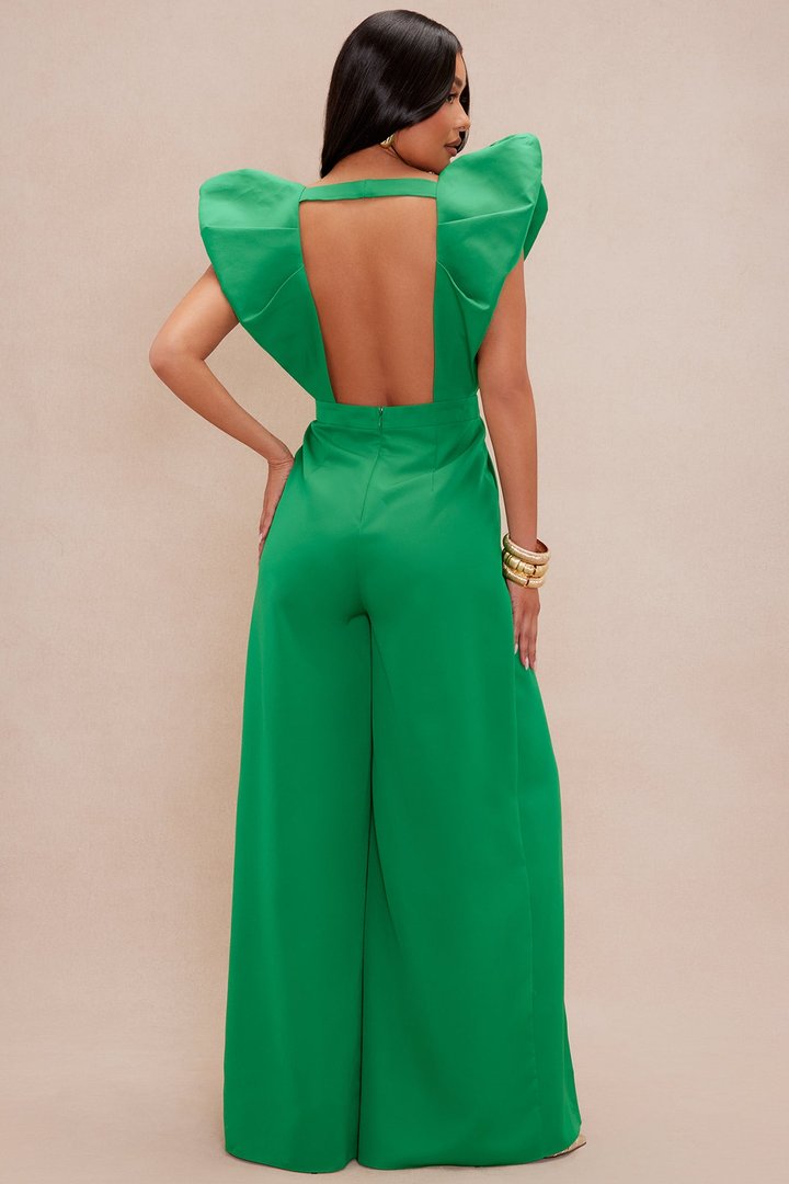 Kelley Wide Leg Jumpsuit - Kelly Green