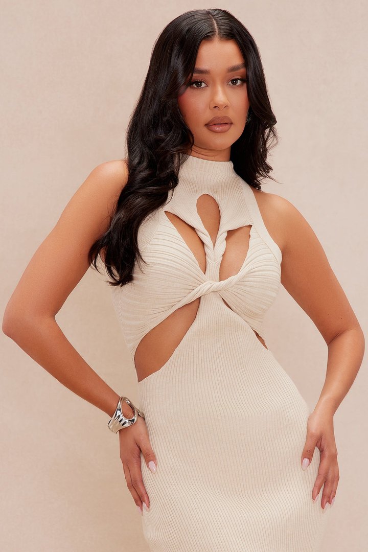 Nayelli Sweater Maxi Dress - Cream