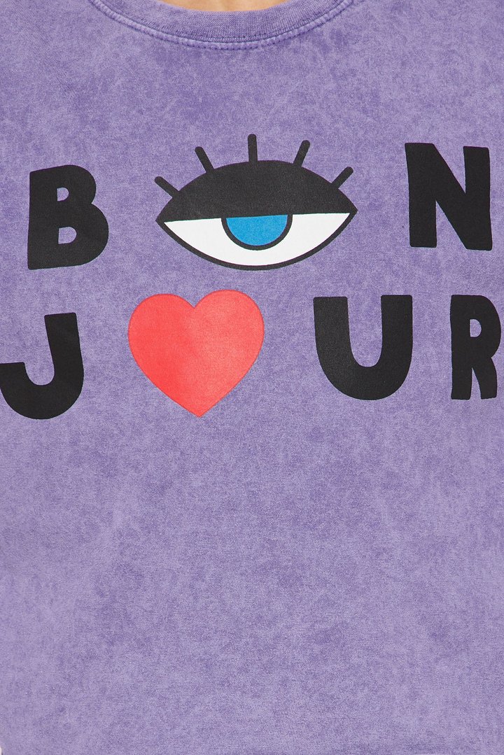 Mini Bonjour T-Shirt - Lilac