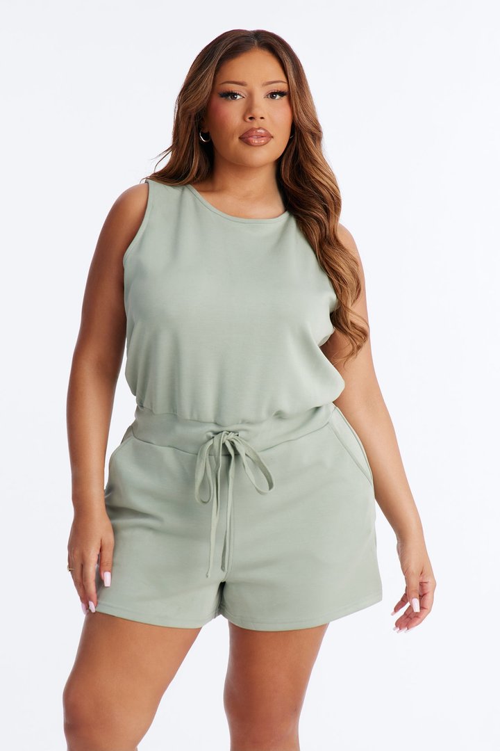 A Sunny Day Romper - Sage
