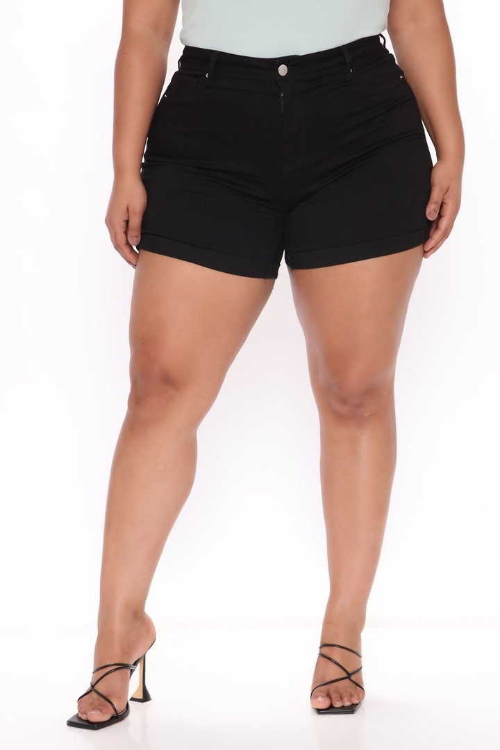 No Muffin Top Denim Shorts - Black