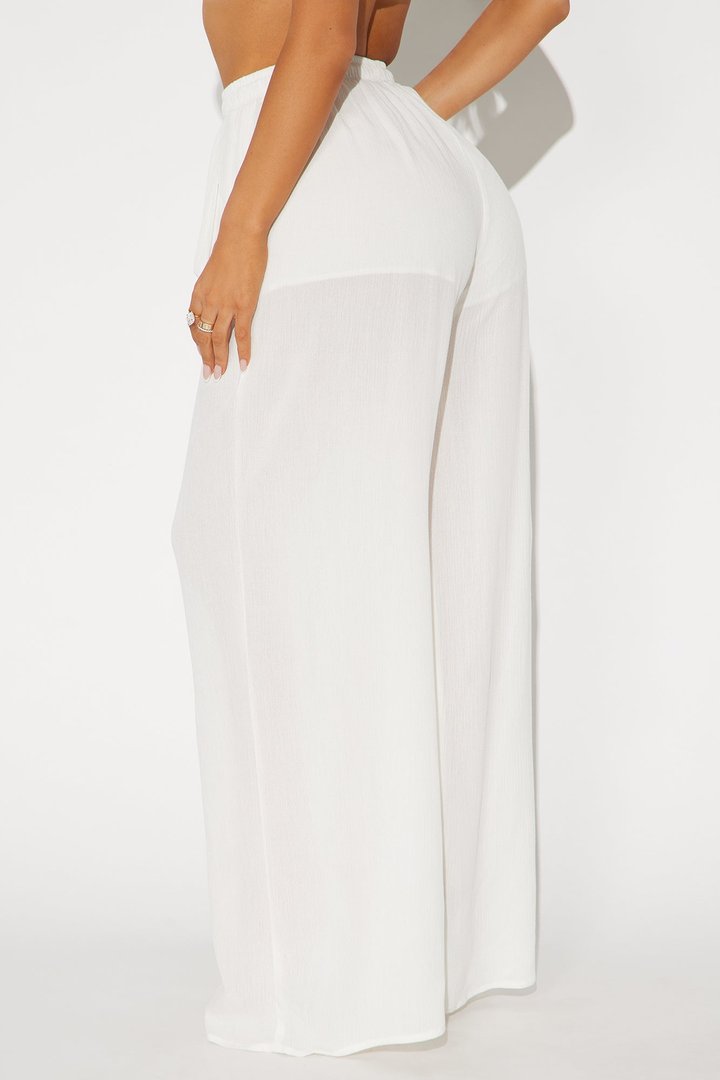 In Cannes For The Summer Wide Leg Gauze Pant - Ivory