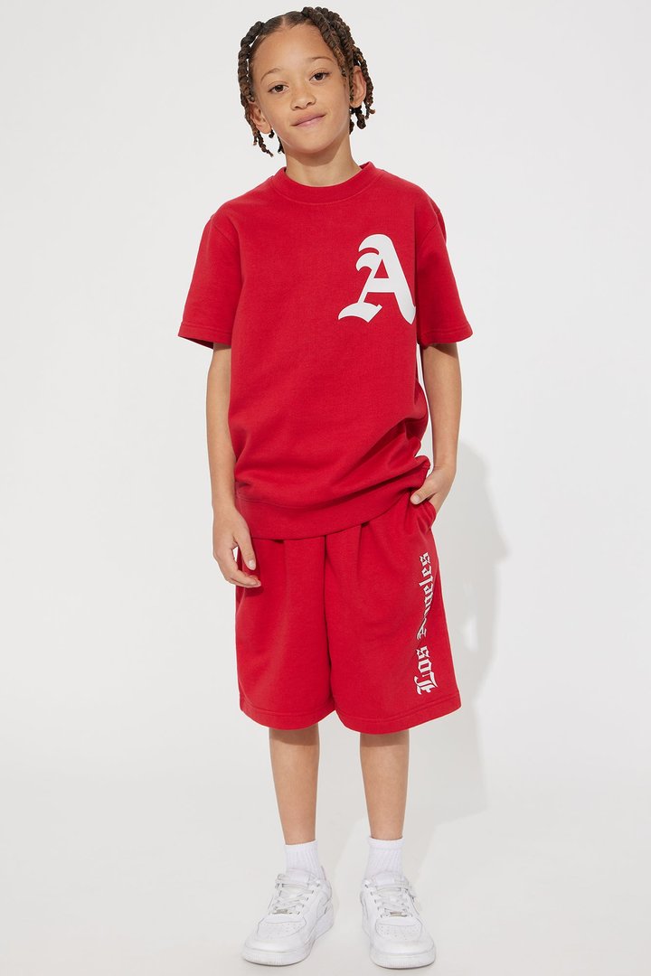 Mini My City of LA Short Set - Red