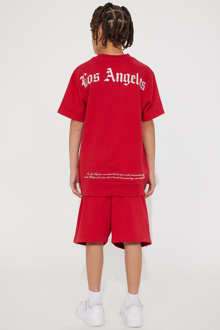 Mini My City of LA Short Set - Red