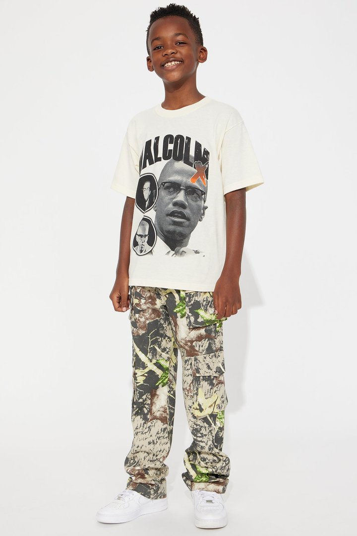 Mini Malcolm X Portraits Graphic Short Sleeve T-Shirt - Natural