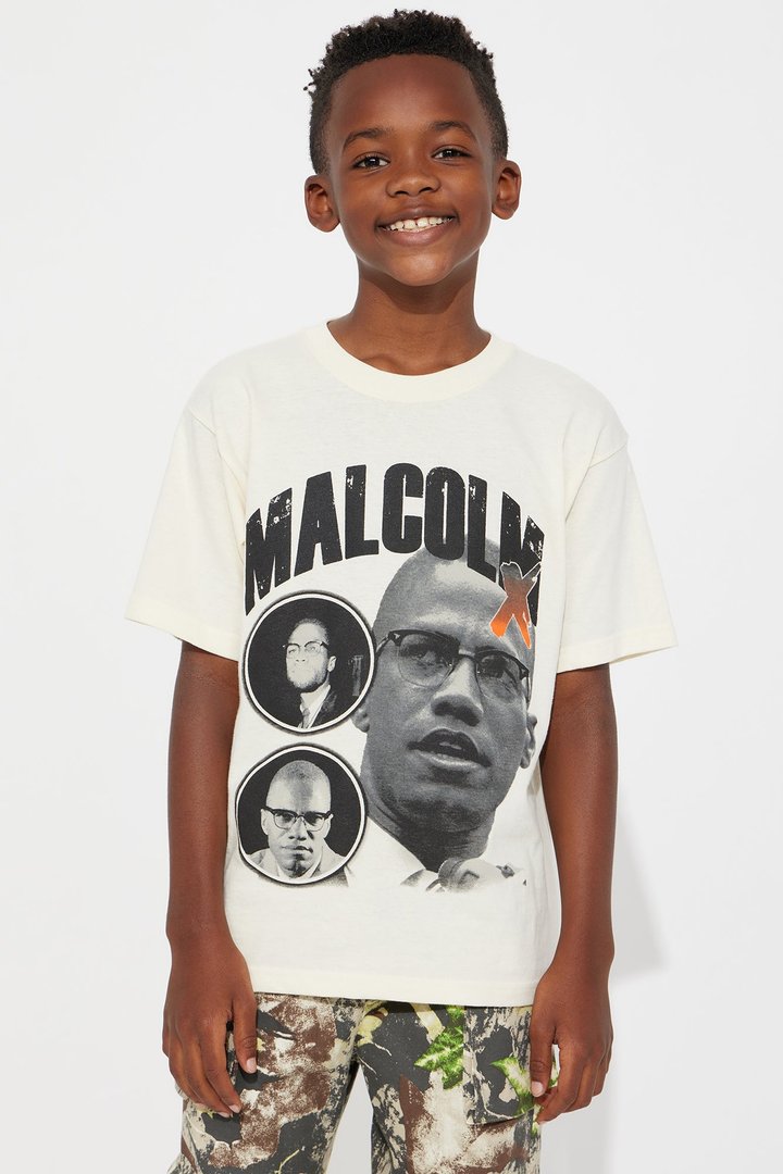 Mini Malcolm X Portraits Graphic Short Sleeve T-Shirt - Natural
