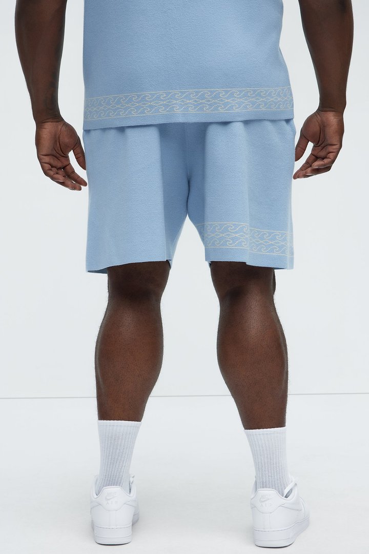Palm Springs Knitted Relaxed Shorts - Blue/combo