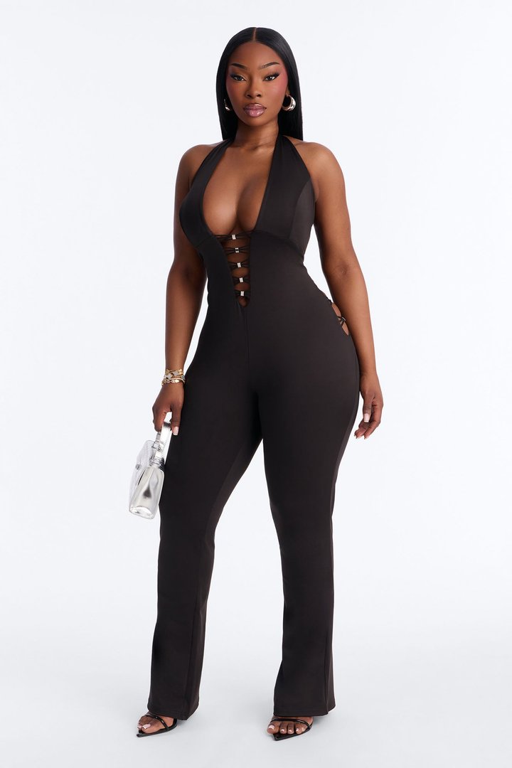 London Cut Out Jumpsuit - Black