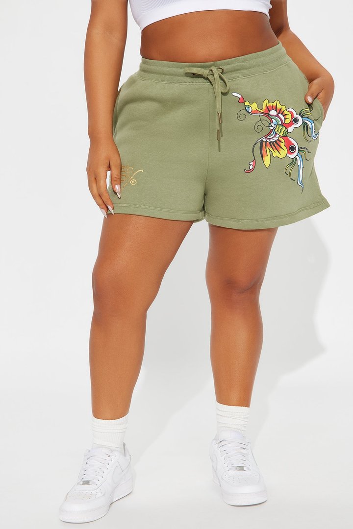 Ed Hardy Butterfly Short - Sage