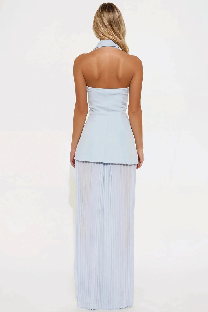 Annabelle Vest Maxi Dress - Light Blue