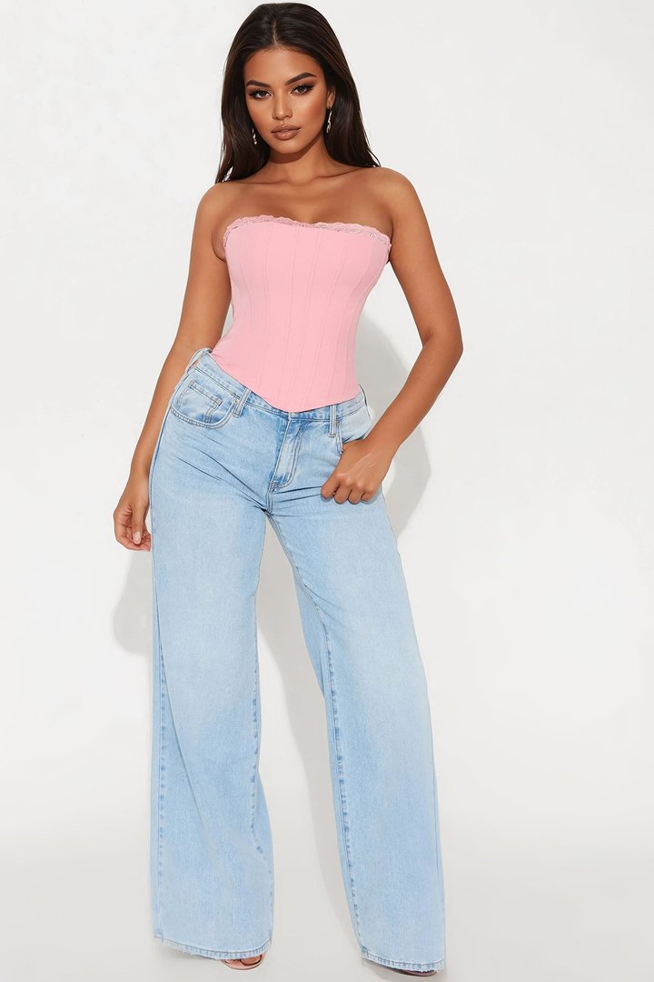 Kiss Me All Day Corset Top - Blush