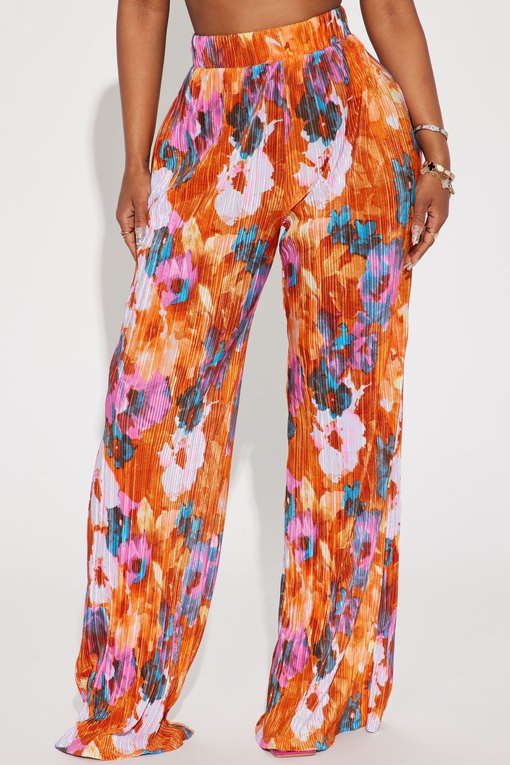 Pure Bliss Printed Plisse Pant - Multi Color