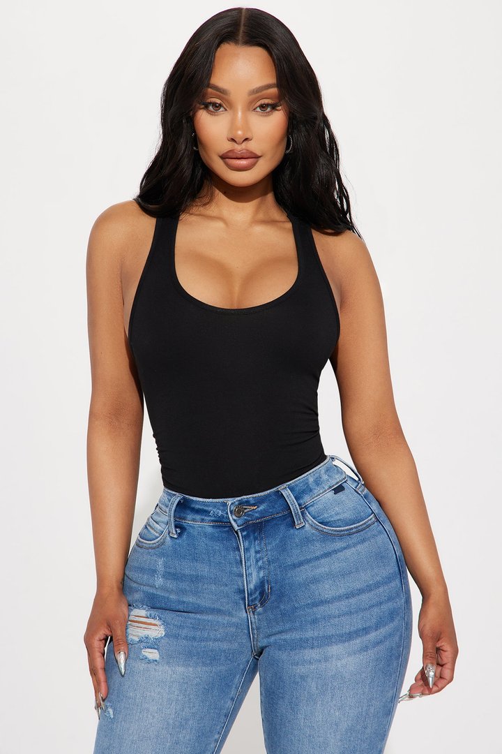 Kourt Racerback Bodysuit - Black