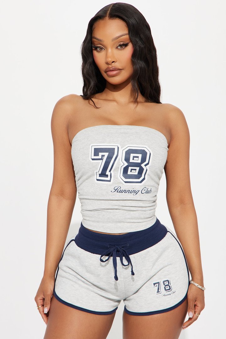 Running Club 78 Tube Top - Heathered Grey