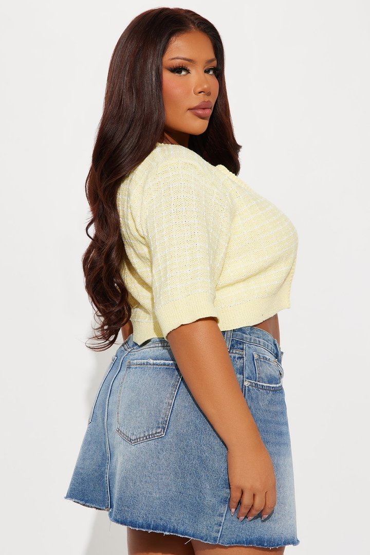 Spring Time Walk 2 Piece Cardigan - Butter Yellow
