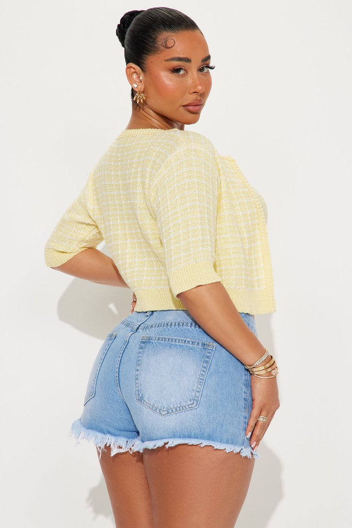 Spring Time Walk 2 Piece Cardigan - Butter Yellow