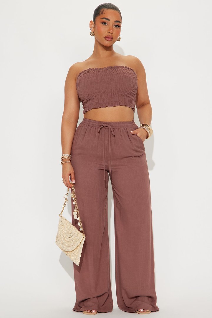Talia Pant Set - Chocolate