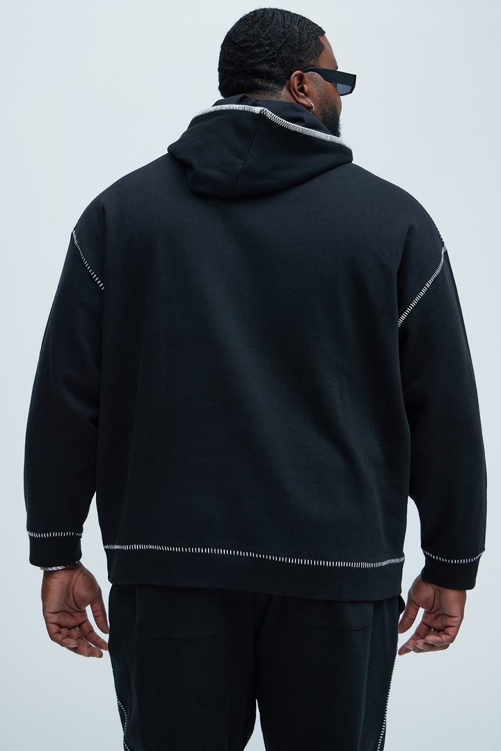 Tayson Stitch Hoodie - Black
