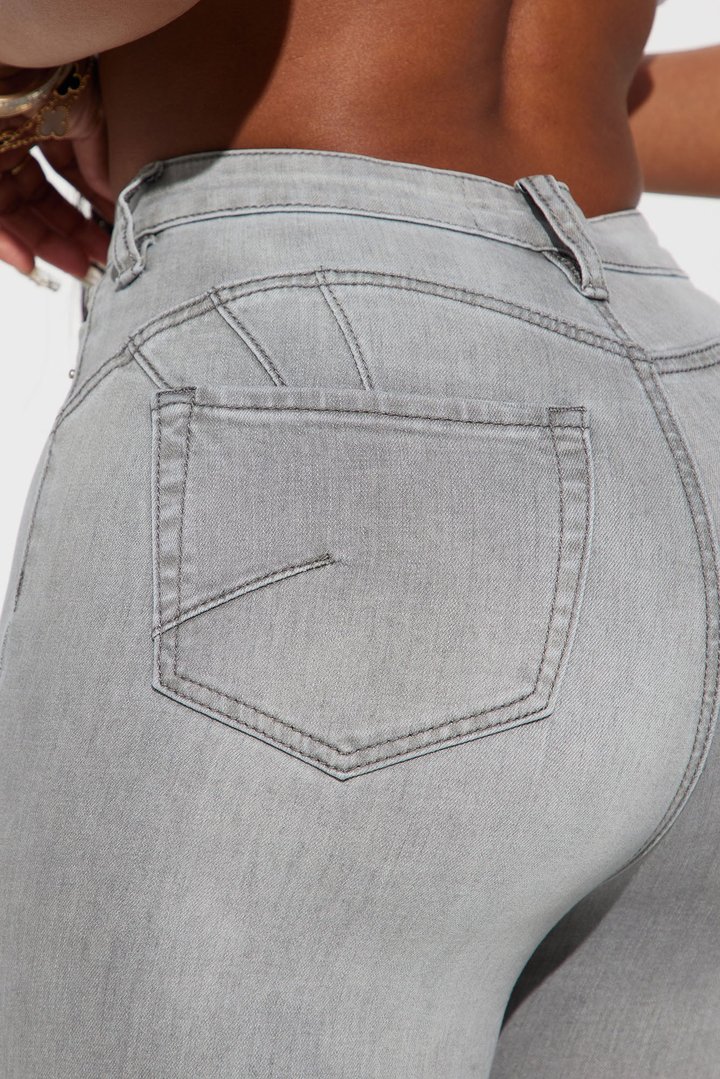 Madrid Booty Lifting High Rise Stretch Skinny Jeans - Grey