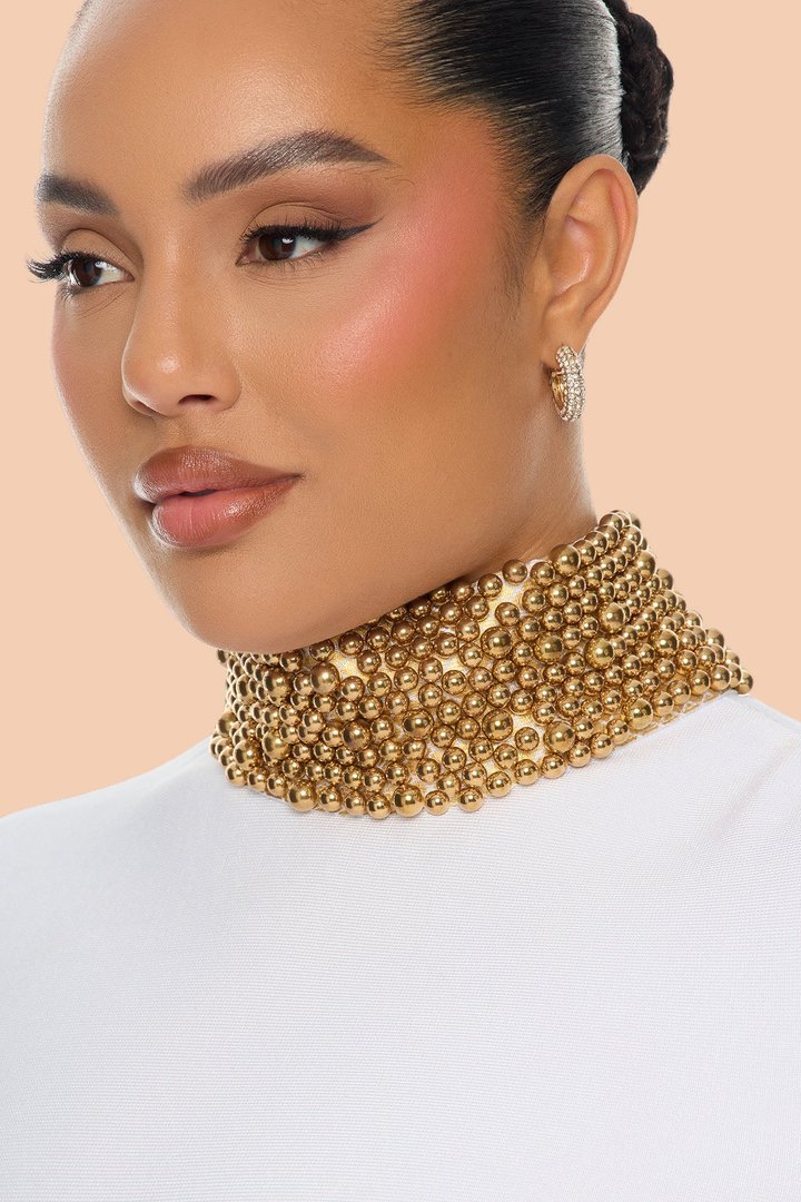 Cleo Embellished Maxi Dress - White/Gold