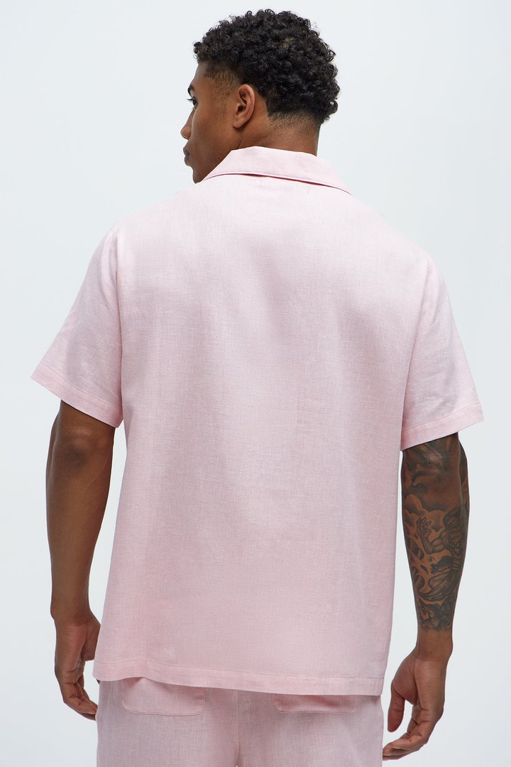 Bahamas Linen Shirt - Pink