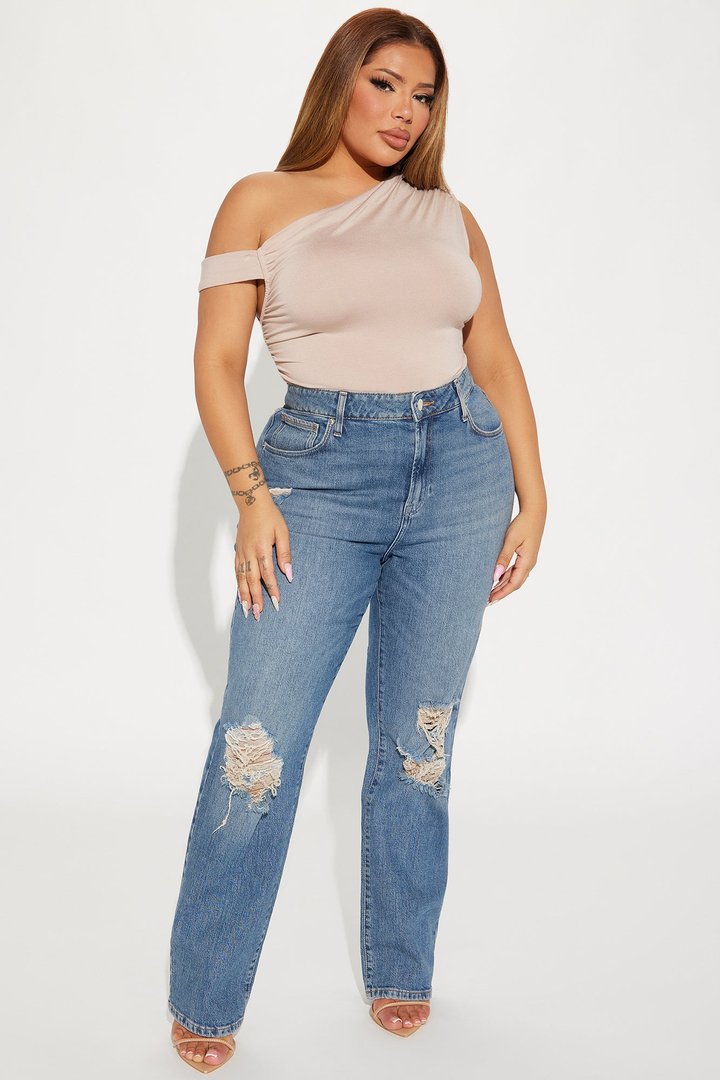 Bianca One Shoulder Top - Taupe