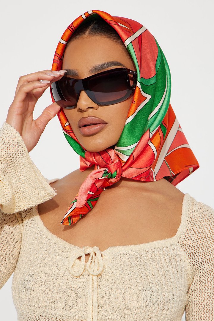 Gone Tanning Head Scarf - Peach/combo