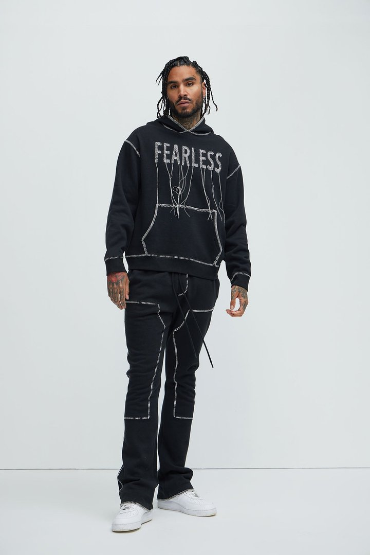 Tayson Stitch Hoodie - Black