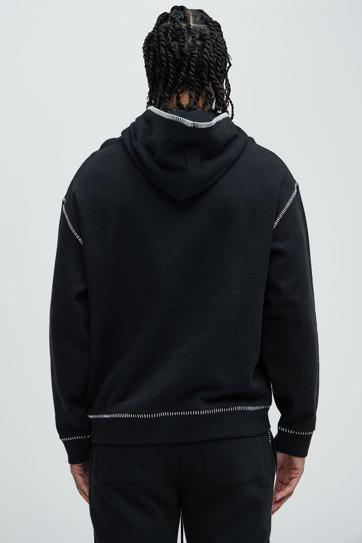 Tayson Stitch Hoodie - Black