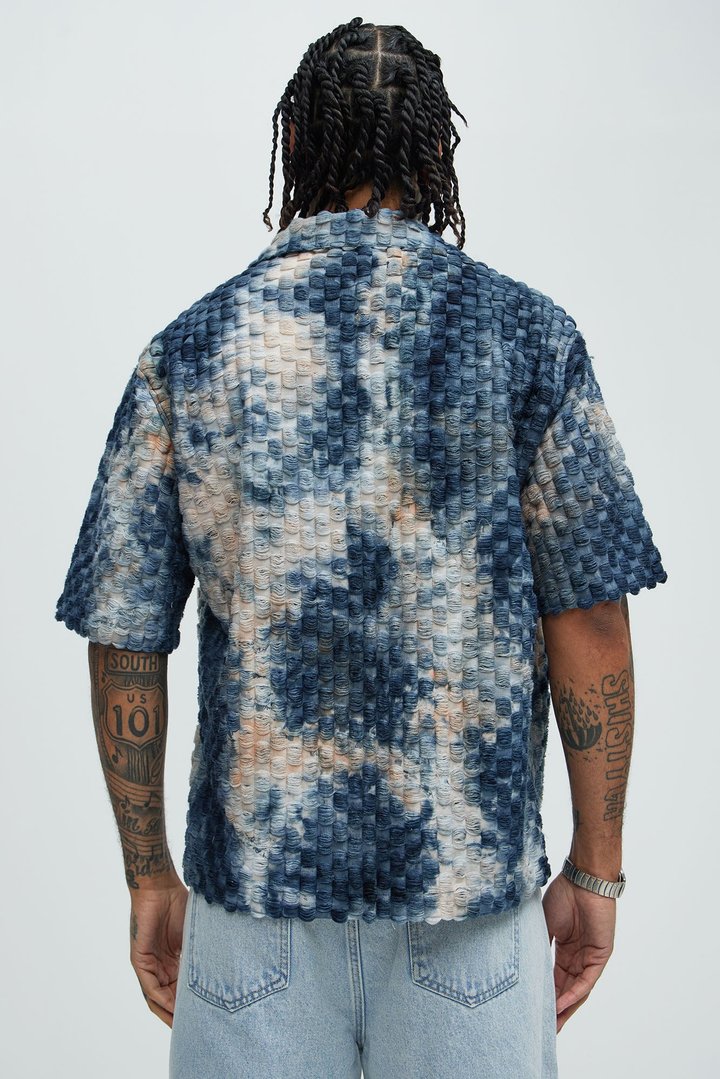 Crusin Textured Shirt - Blue/combo