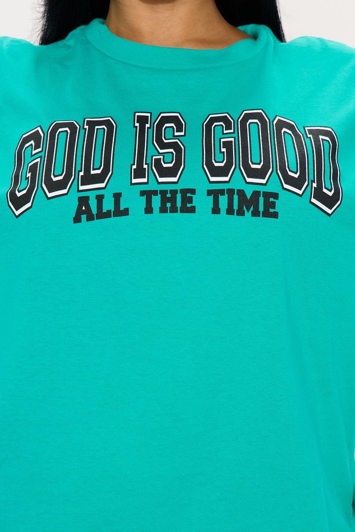 God Is Good All The Time Tee - Aqua