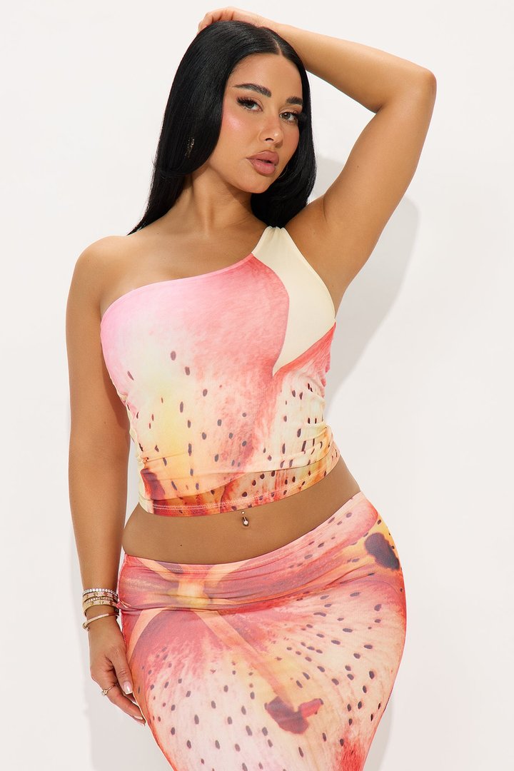 Palm Springs Mesh Maxi Skirt Set - Yellow/combo